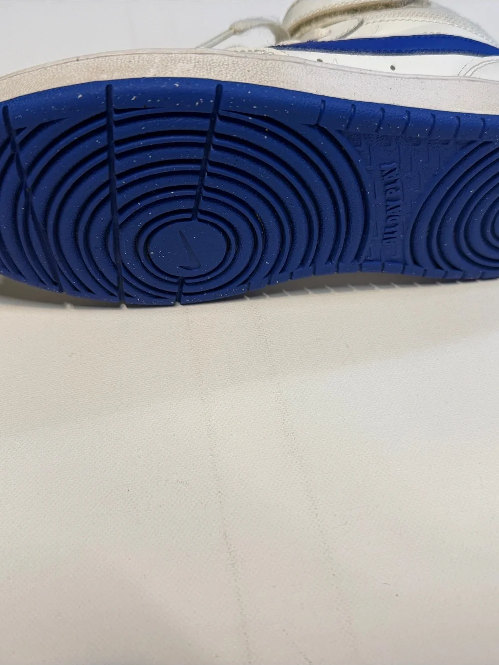 Nike Kids White and Royal Blue High-Top Sneakers